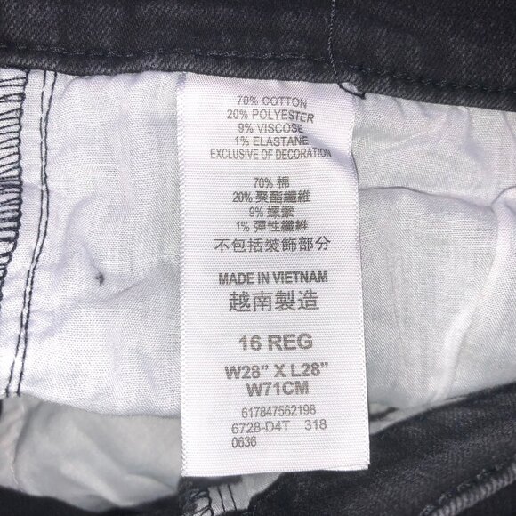 Levi's Women's 512 Jeans Size 16 Slim Taper Black Denim Classic Casual Travel - Picture 11 of 16